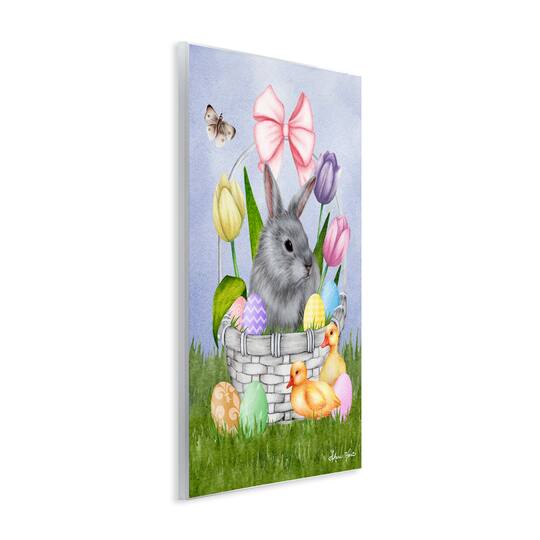 Stupell Industries Pastel Bunny Rabbit Basket Easter Egg Baby Chicks Wall Plaque Art